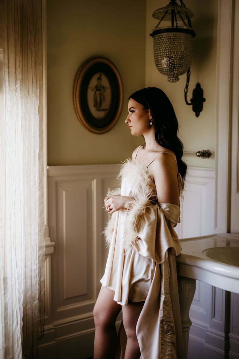 Bride in Jade Bridal Suite