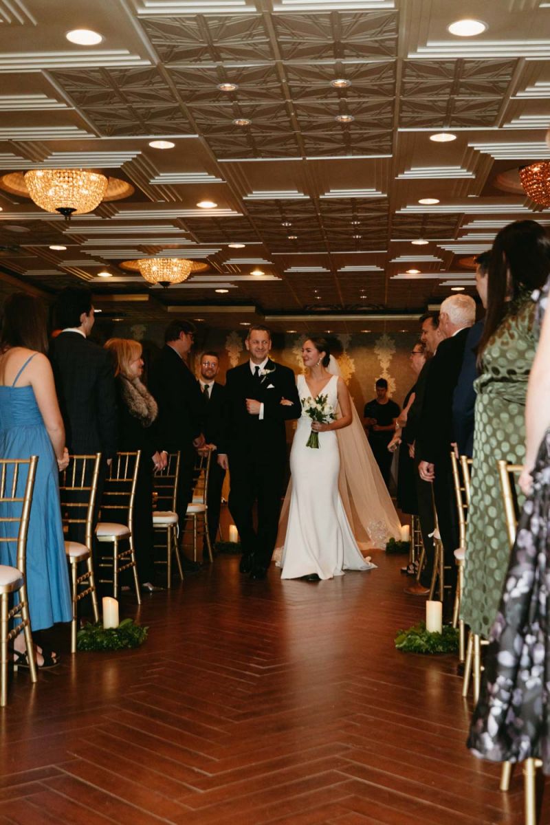 Bride and groom ballroom indoor ceremony 